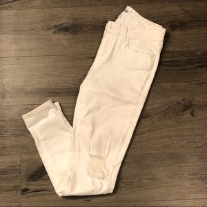 Paige white distressed skinny jeans